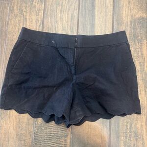 LOFT Black High Waist Scalloped Shorts